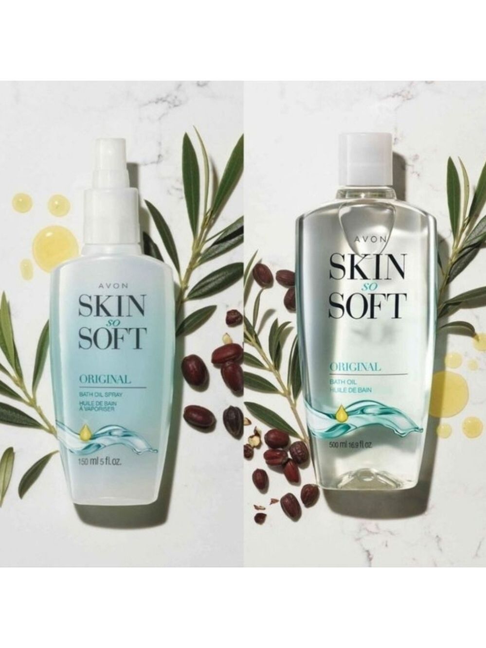 Avon Skin So Soft Bath Oil Spray + 500 ml Refill